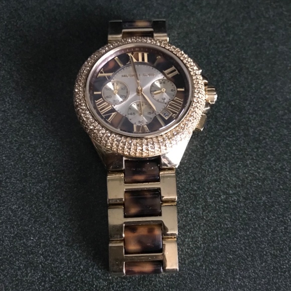 Michael Kors Camille Chronograph Tortoise Shell Dial Women’s Watch MK-5901 - Picture 3 of 16